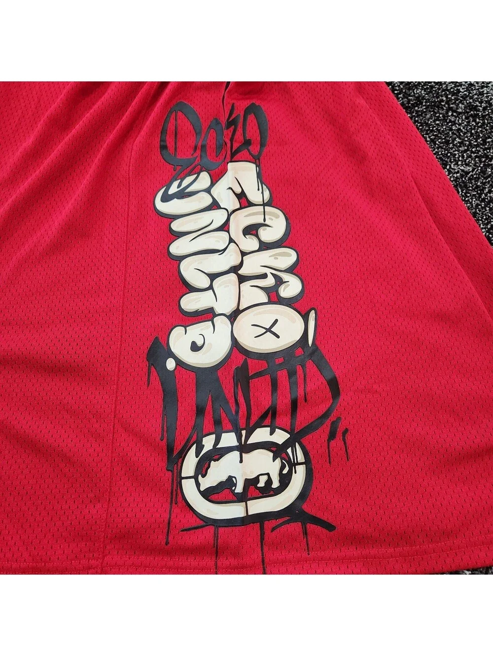 ECKO UNLTD Mesh Jersey T Shirt Mens Medium Red Streetwear Graphic Rhino Y2K NWT